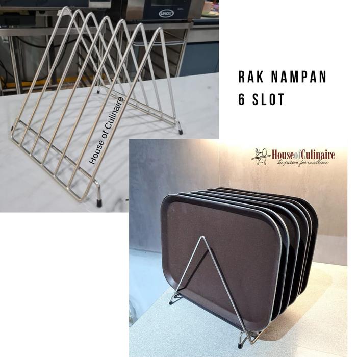 Jual Rak Nampan 6 Slot Stainless Tray Rack Holder 6 slots - Kota ...