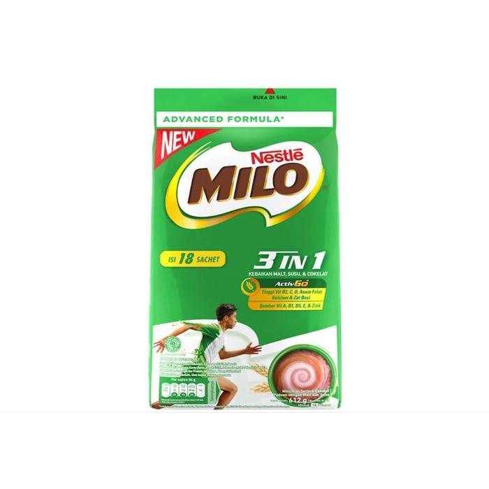 Gambar MILO 3 IN 1 ACTIVE GO PBG 18X34GR dari TIPTOP Online Store undefined Tokopedia