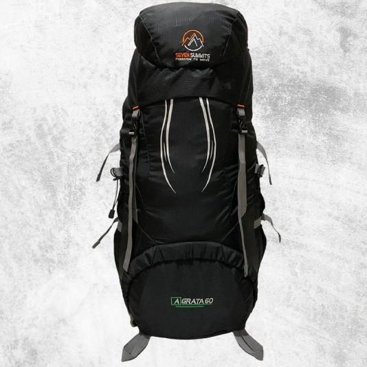 Gambar Tas Gunung Seven Summit Agrata 60L Carrier Olahraga Hiking Camping - Hitam, 60L dari Wijaya outdoor 01 undefined Tokopedia