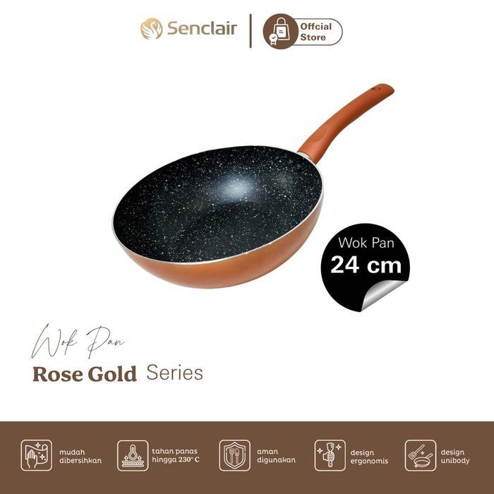 Gambar Wokpan Senclair Anti Lengket Rose Gold 20, 24, 26, 28 cm 1 Pcs SWRG - 24cm dari Jawa Electrik undefined Tokopedia