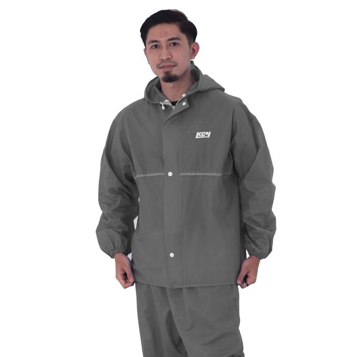 Gambar Custom Logo Jas Hujan KCN Setelan Dewasa Pria Wanita Sealing Press - Abu-abu dari KHN Store undefined Tokopedia