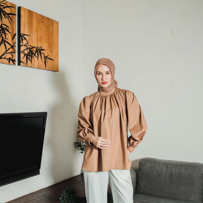 Gambar Hidahasan.id - Gaia Blouse - Brown, S-M dari hidahasan indonesia undefined Tokopedia