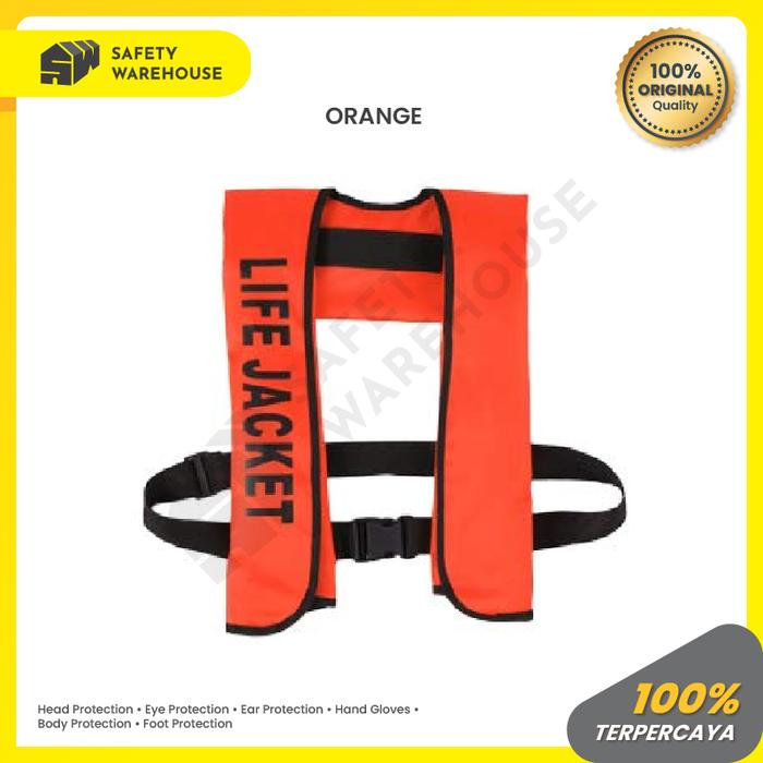 Gambar Jaket Pelampung Otomatis Gas CO2 / Life Jacket Automatic Inflatable - Merah - Orange dari Safety Warehouse undefined Tokopedia
