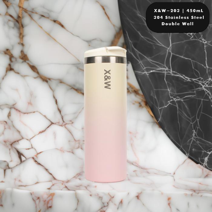 Gambar Mug Stainless Steel XW-203 Double Wall Keep Hot & Cold 450ML - Merah Muda dari Ollahomeliving undefined Tokopedia