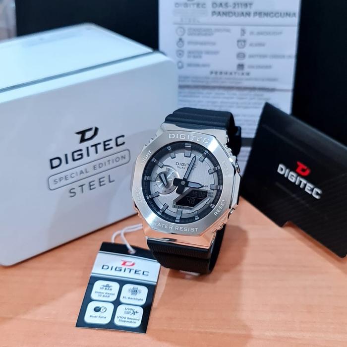 Gambar Jam Tangan Pria Digitec DAS-2119T Hitam Silver Original dg2119 dari Grace Arloji undefined Tokopedia