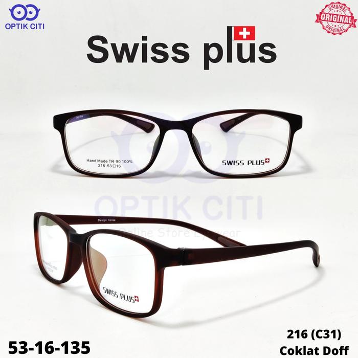 Gambar frame kacamata pria wanita swiss plus 216 super lentur dan ringan ori - c31 Coklat Doff dari Optik Citi Eyewear undefined Tokopedia