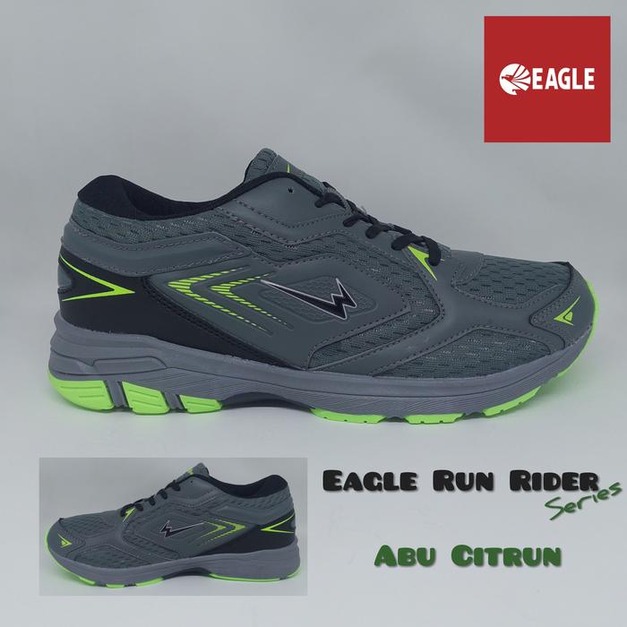 Gambar NEW Sepatu Jogging Running EAGLE RUN RIDER Series (Original) - Abu Tua Citrun, 39 dari SHOE N SLIPPER Tokopedia undefined Tokopedia