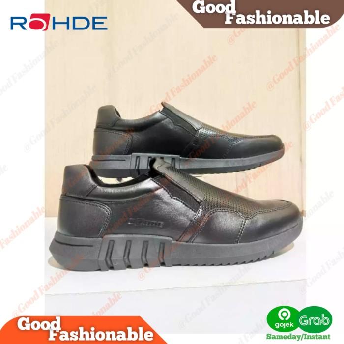Gambar Sepatu ROHDE Sepatu Casual Semi Formal Pria Bahan Kulit Asli 100% - Hitam, 39 dari Good Fashionable One undefined Tokopedia