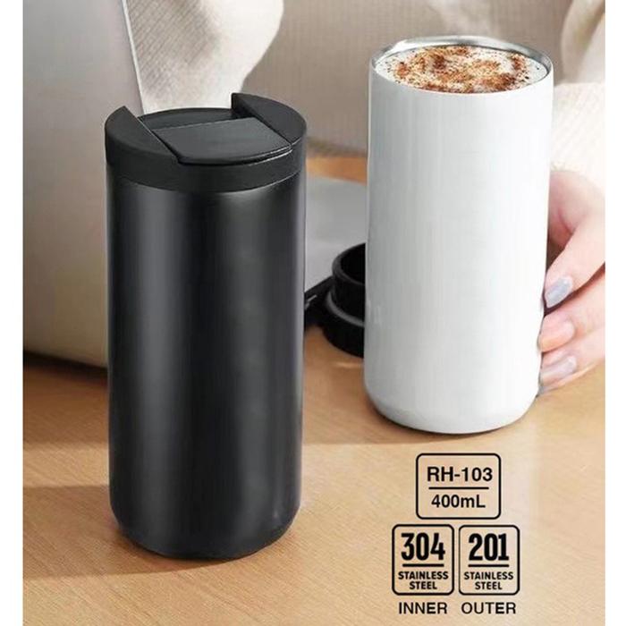 Gambar FASHION Insulated Vacuum Coffee Cup 500ml Botol Minum Stainless - Hitam dari LOZ INDONESIA undefined Tokopedia