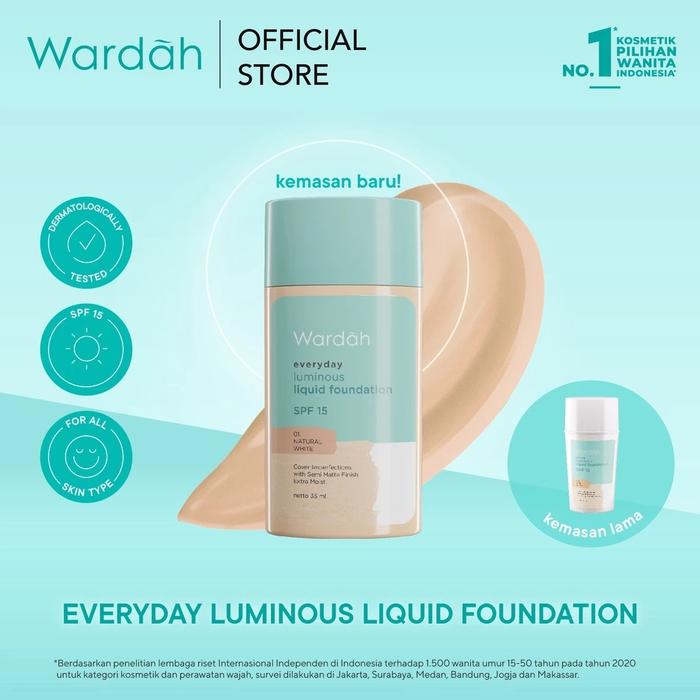 Gambar Wardah Everyday Luminous Liquid Foundation 35ml Alas Bedak - Natural White dari New Megah Jaya Cicurug undefined Tokopedia
