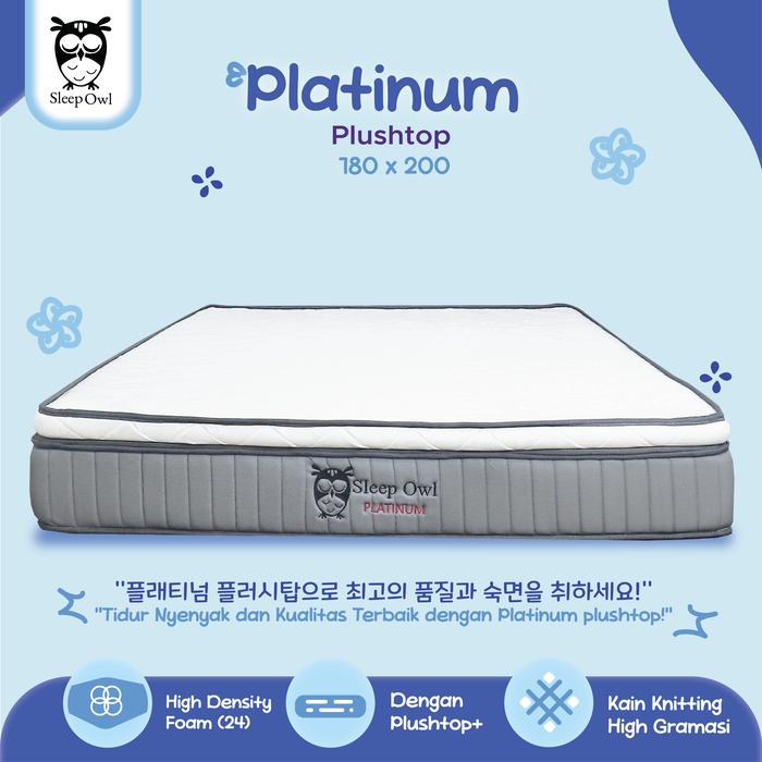 Gambar SLEEP OWL  Matras Kasur Busa Platinum Plushtop 180 x 200 Full set - Matras Only, 180 dari Sleep Owl Springbed undefined Tokopedia