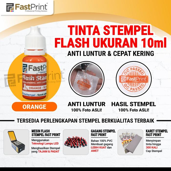 Gambar Fast Print Tinta Stempel Flash Warna Anti Luntur 10 ML - Orange dari Fast Print Makassar undefined Tokopedia
