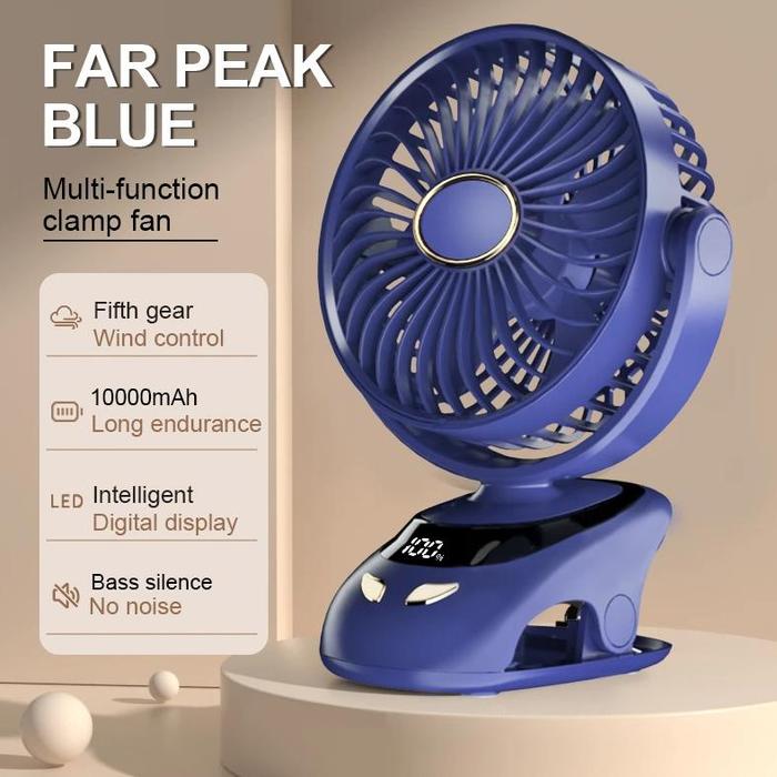 Gambar Goojodoq 10000mAh Kipas Angin USB Clip Mini Fan Rotating Kipas Angin - Blue-10000mAh dari chimoshop undefined Tokopedia