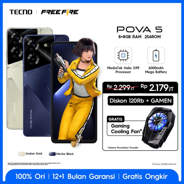 Gambar TECNO POVA 5 - 8+8GB*+256GB, Helio G99,45W Flash Cha dari TECNO Indonesia Shop undefined Tokopedia