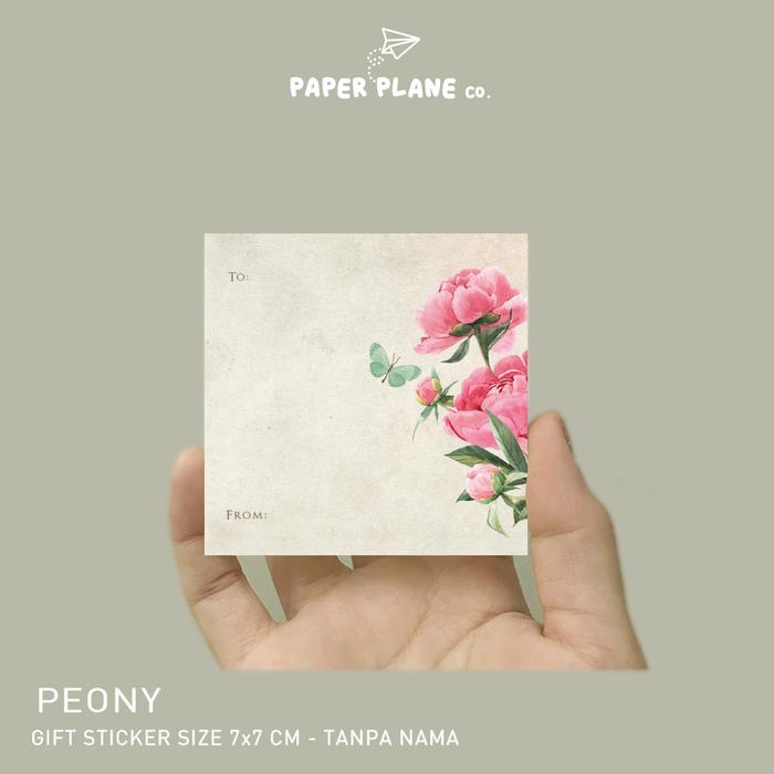 Gambar 40 pcs Sticker Message Ucapan Pesan Tema "Peony" Custom Nama - Tanpa Nama dari Paper Plane Co undefined Tokopedia