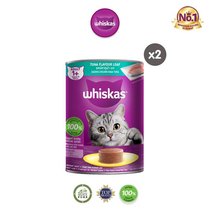 Gambar WHISKAS Makanan Kucing Basah can 400gr - isi 2 - Tuna dari Whiskas Indonesia undefined Tokopedia