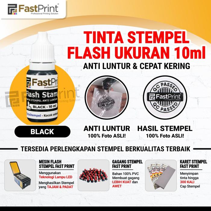 Gambar Fast Print Tinta Stempel Flash 10 ML 10ML Anti Luntur - Hitam dari Fast Print Medan undefined 5 Tokopedia