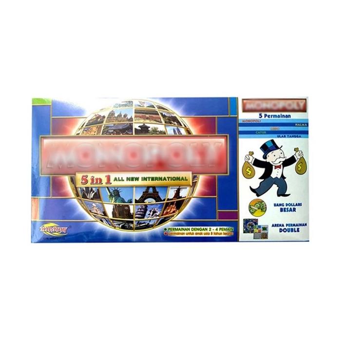 Gambar MAINAN MONOPOLI / BOARD GAME MONOPOLY 5IN1 / LUDO / HALMA / CATUR / - 5 in 1 dari Febriana Online Shop undefined Tokopedia