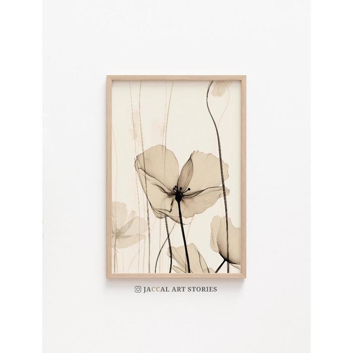 Gambar Wall Decor Abstract Rust Floral Line Art Vintage Decor, Hiasan Dinding - Revived Bloom	, 20x30 cm dari SUKA RENOV ROOM undefined Tokopedia