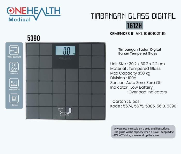 Gambar Timbangan Badan Digital EB1612H Onehealth/Digital Body Scale Onehealth - 5390 Abu Kotak dari Evoostore undefined Tokopedia