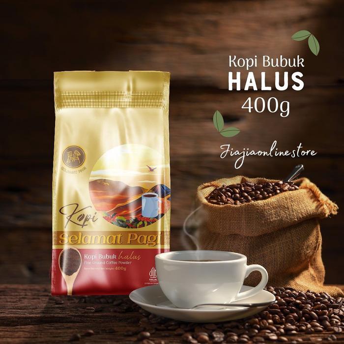 Gambar Kopi Selamat Pagi 400gr Kopi KASAR / HALUS Bubuk Hitam Biji Robusta - 500gr Kasar dari JiaJiaOnlineStoree undefined 5 Tokopedia