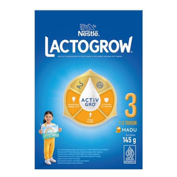 Gambar Nestle Lactogrow 3 Happynutri Susu Pertumbuhan 1 - 3 Tahun Madu 145gr dari Meri Snack undefined Tokopedia
