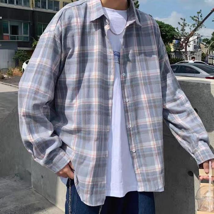 Gambar Jangan Lewatkan! Kemeja kuning pria lengan pendek kemeja korea polos - 🔥K1843 biru, M (40-55kg) dari okamalls undefined Tokopedia