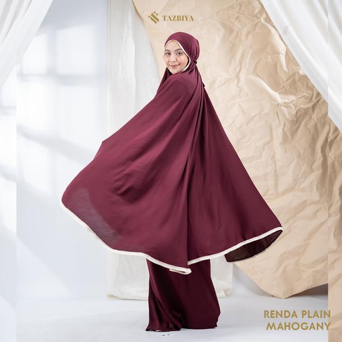 Gambar Mukena TAZBIYA PLAIN Dewasa Jumbo Bahan Katun Rayon Adem Mukenah - MAHAGONI dari akasyahewa undefined Tokopedia