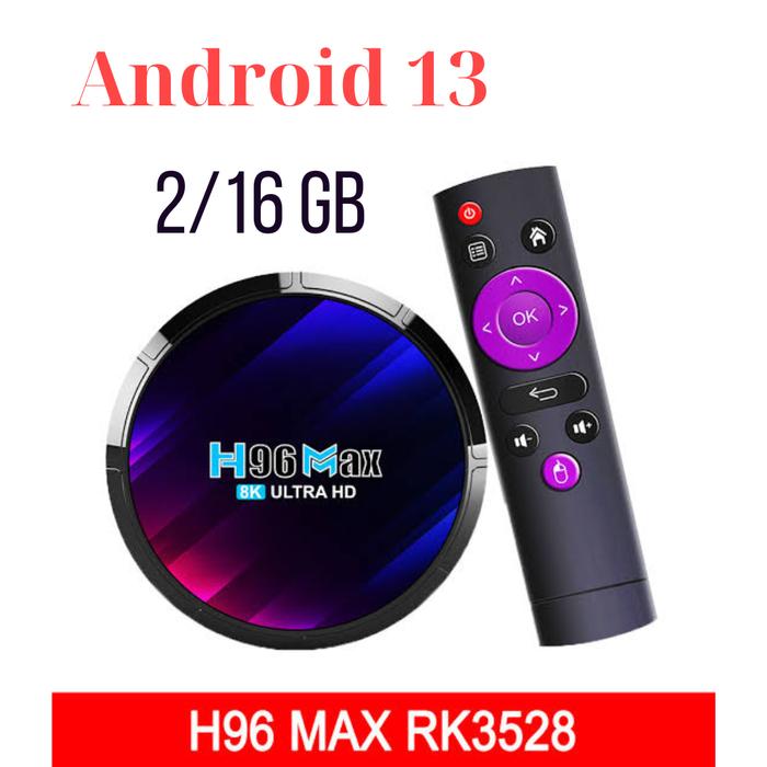 Gambar H96 MAX Android 13 RAM 4GB/64GB Android TV Box RK3528 Bluetooth 5.0 - V13 2/16GB dari Mini PC Terus Jaya undefined Tokopedia