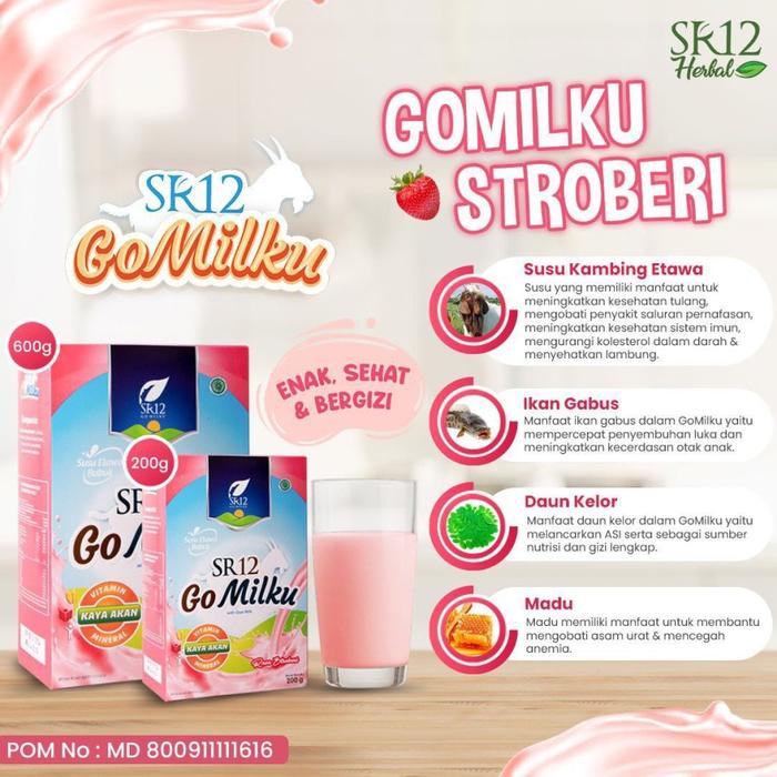 Gambar Go milku sr12 susu kambing etawa 100% Asli Bisa COD - Strawberi, ISI 200gram dari BERKAH SEHAT57 undefined Tokopedia
