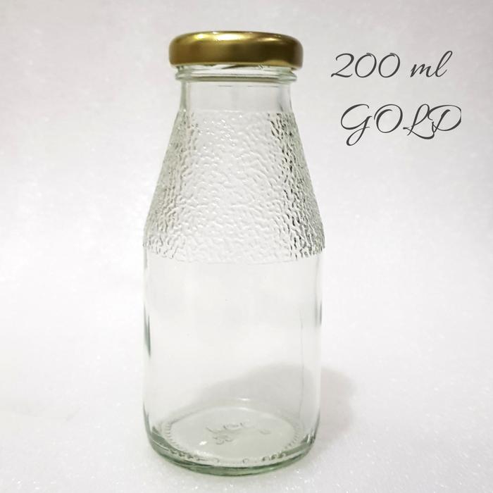 Gambar Botol Juice Jus Kaca / botol bumbu dapur/botol kaca juice Besar 350ml - 200ML+GOLD, BUBBLE dari angelll@shop undefined Tokopedia