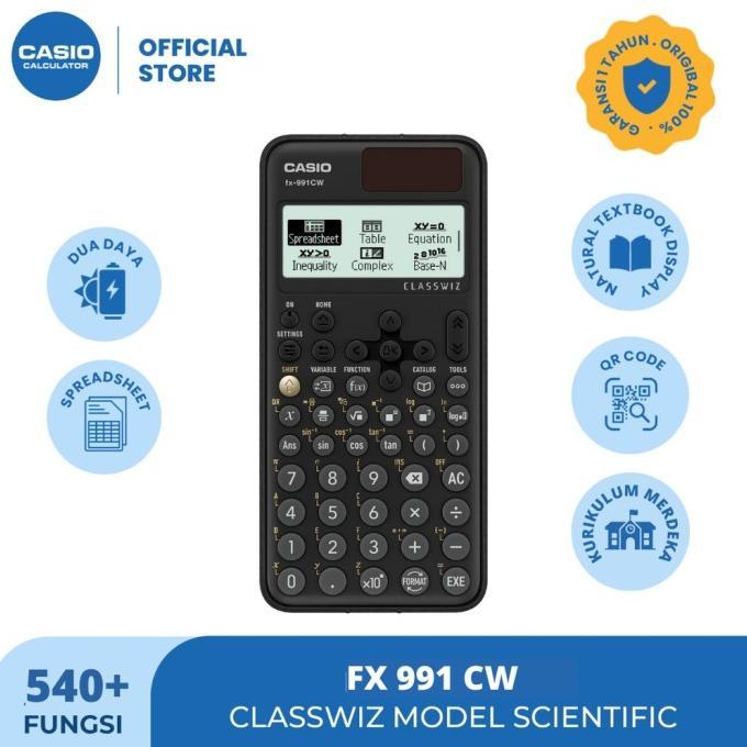 Gambar Kalkulator Casio Classwiz Model Scientific Calculator Fx-991Cw New - BLACK dari yosepers shop undefined Tokopedia