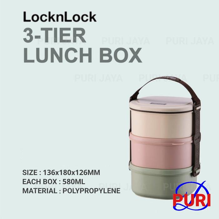 Gambar Lock & Lock 3-Tier Lunchbox Rantang Makan 3 Susun LocknLock Lunch Box dari Puri Denshi undefined Tokopedia