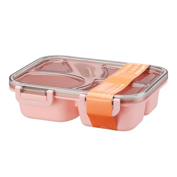Gambar BONBOX Kotak Bekal 4Grid Lunch Box 1300ml Anti Bocor BTW30101 BTW21201 - Pink BTW21201  dari Bonbox Home Living undefined Tokopedia