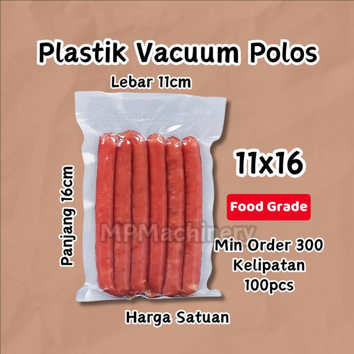 Gambar Plastik Vacuum Polos 11x16 / Plastik Vakum Makanan FROZEN FOOD 11 x 16 - 11 x 16cm KRT, Loose Pack dari MPMachinery undefined Tokopedia