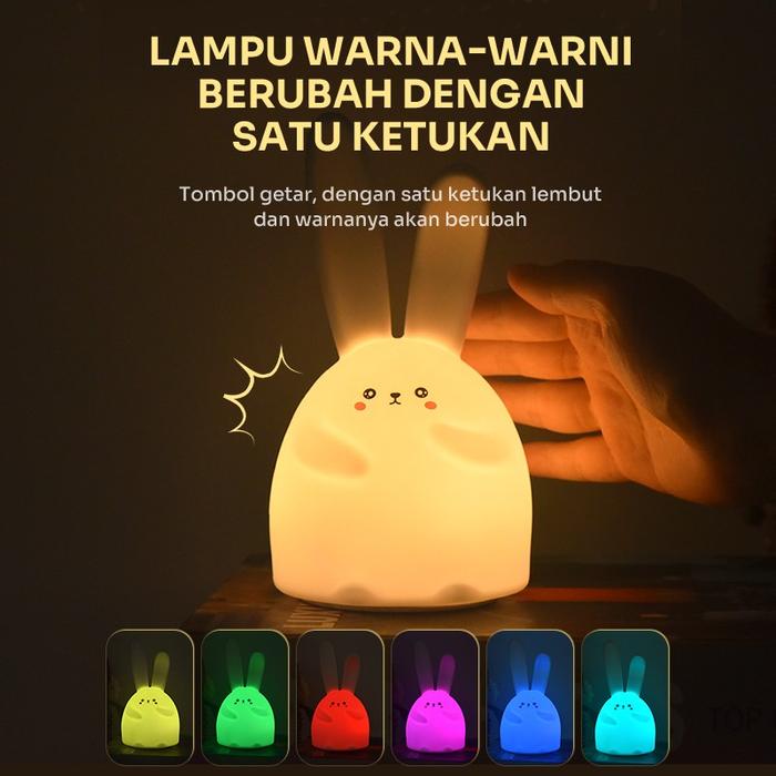 Gambar Robot RT-NL01 Rabbit / RT-NL02 Panda Lampu Malam Colorful Night Light - NL01 RABBIT dari bestdeal_NEW undefined Tokopedia
