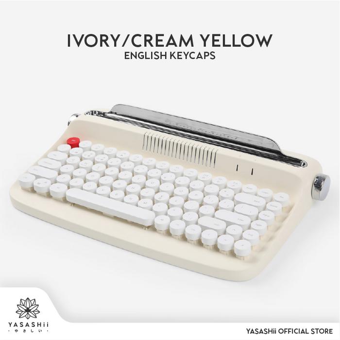 Gambar ACTTO Retro Bluetooth Keyboard Wireless Typewriter - Cream Yellow dari Yasashii ID Store undefined Tokopedia