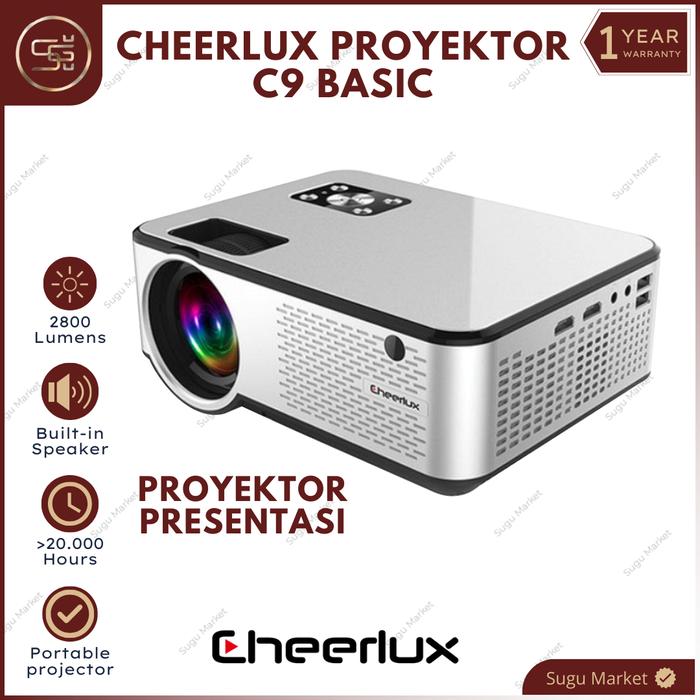 Gambar Projector Cheerlux C9 Mini LED 2800 Lumens TV Tuner Proyektor C9 720P - c9 basic silver dari sugumarket undefined Tokopedia