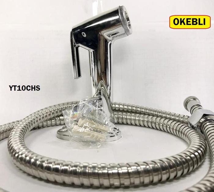 Gambar JET SHOWER TOILET / CLOSET/ SEMPROTAN WC 1 SET-SELANG-HOLDER-SEKRUP DK - YT-10CHS dari OKEBLI_NEW undefined Tokopedia