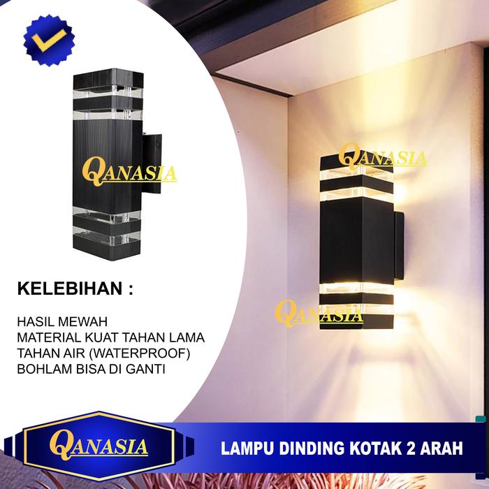 Gambar Lampu Dinding Outdoor Hias Tempel Dinding Teras Modern Minimalis SNI - Kotak, Tanpa Bohlam dari Qanasia undefined Tokopedia