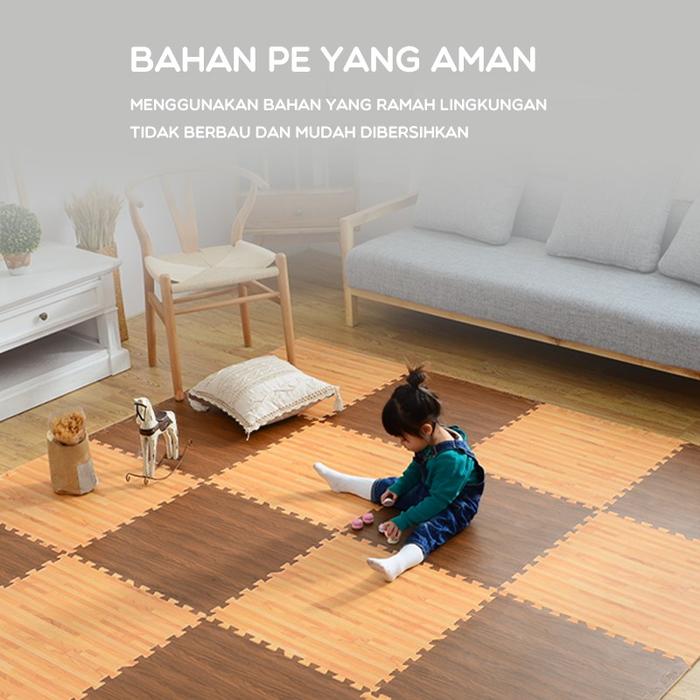 Gambar Matras Puzzle Lantai Evafoam Alas Lantai Karpet Anak - kayu coklat dari Trendy Electronic undefined Tokopedia