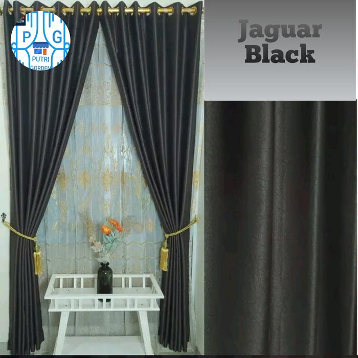 Gambar Tirai gordeng jendela pintu minimalis / gorden tebal premium modern - Hitam, L.100 X T.40CM dari Gorden Putri undefined Tokopedia