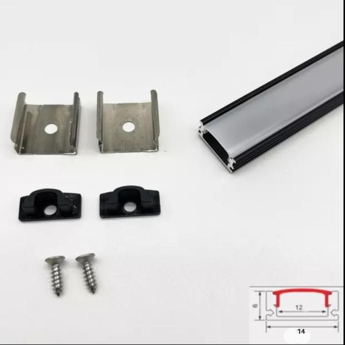 Gambar COVER LED STRIP / COVER LED BAR ALUMINIUM PELINDUNG LED SIKU @1METER - model U hitam dari Shoplaza id undefined Tokopedia