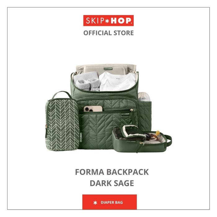 Gambar Skip Hop Forma Backpack Diaper Bag -Tas Popok Pampers Bayi Tas Perleng - Dark Sage dari Ninemonthslater.idn undefined Tokopedia