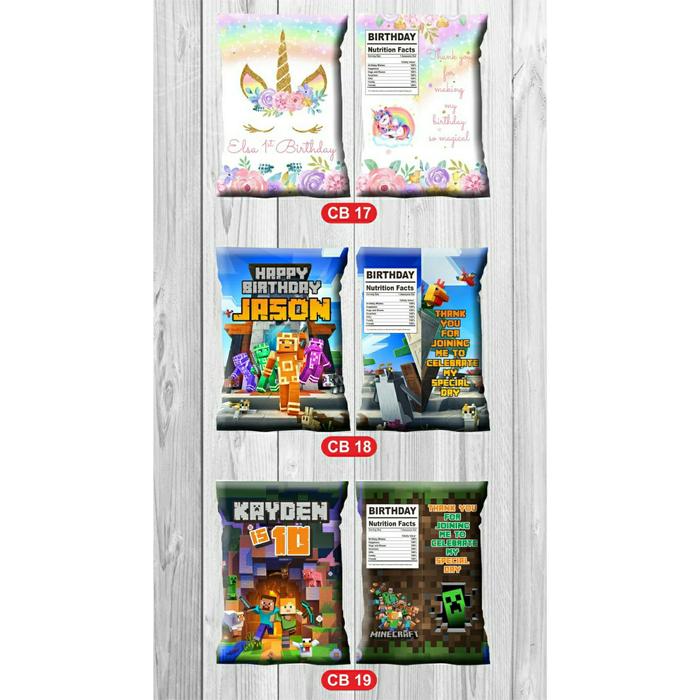 Gambar Pouch snack bag ulang tahun anak FREE design | chip bag - 1, 14x21cm dari Fairytree.idn undefined Tokopedia