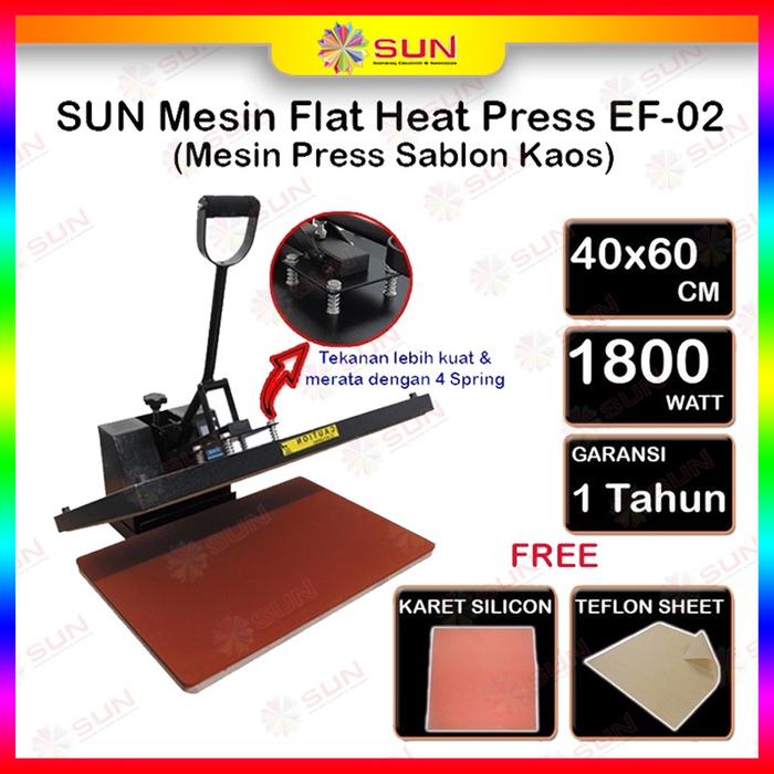 Gambar Mesin Press Sablon Kaos Digital Premium EF-01 / EF-02 40x60 untuk Kaos, Bag, Puzzle, Plat Aluminium, Bantal ( DTG, DTF, Polyflex, Sublime, Transfer Paper, Platisol, Rubber ) - EF-02 40x60, Surabaya dari Sun Indonesia Kota Surabaya Tokopedia