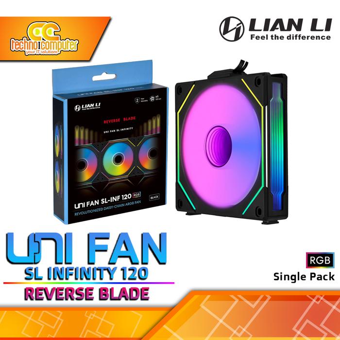 Gambar FAN CASING LIAN LI UNI FAN SL-INFINITY 120 REVERSE BLADE - Single Pack - Hitam dari Techno Computer Bali Kota Denpasar Tokopedia