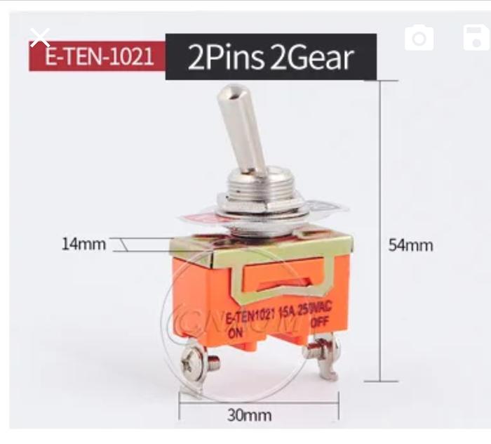Gambar TOGGLE SWITCH ON OFF Saklar Switch Toggle Togle Tombol ON OFF - 1021-2PIN dari Aufa Dinamika Elektrik undefined Tokopedia