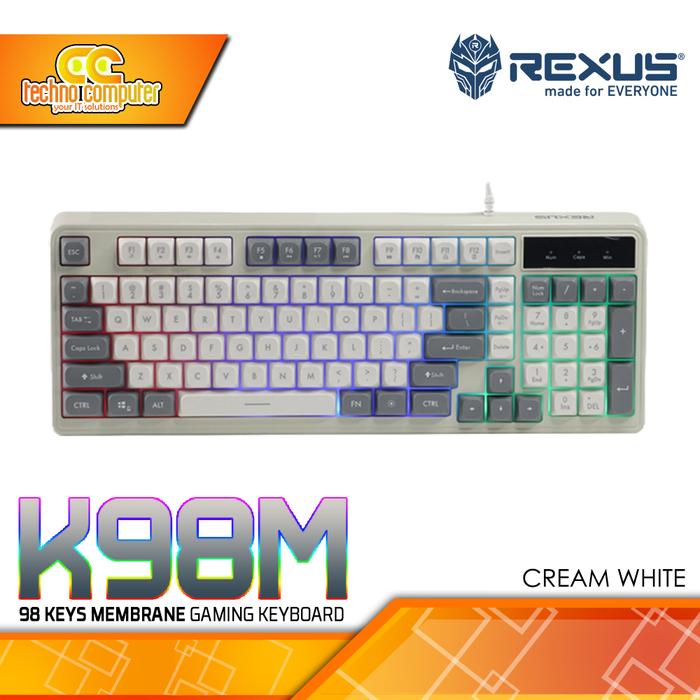 Gambar REXUS BATTLEFIRE K98M - Gaming Keyboard - Cream White dari Techno Computer Bali undefined Tokopedia