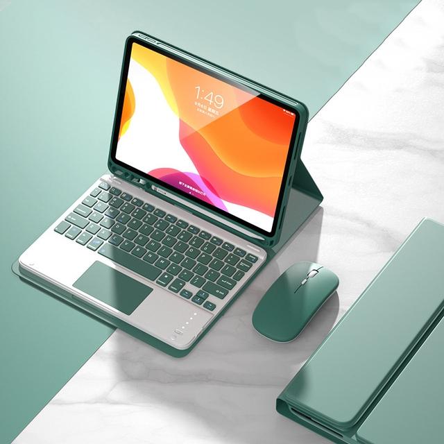 Gambar Flip Case Keyboard Touchpad Apple iPad Mini 5 Cover Mini5 Casing - Hijau Tua, Case+Keyboard dari nucleo undefined Tokopedia